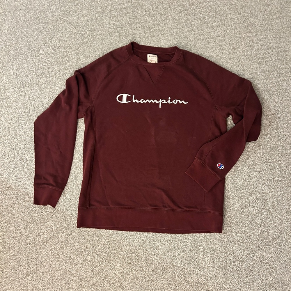 Champion Men's Burgundy Crewneck Sweater